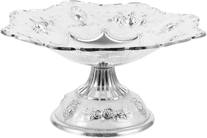 Ciieeo Vintage Snacks Plate Silver Fruit Serving Dish Elegant Candy Holder for Wedding Parties | Amazon (US)