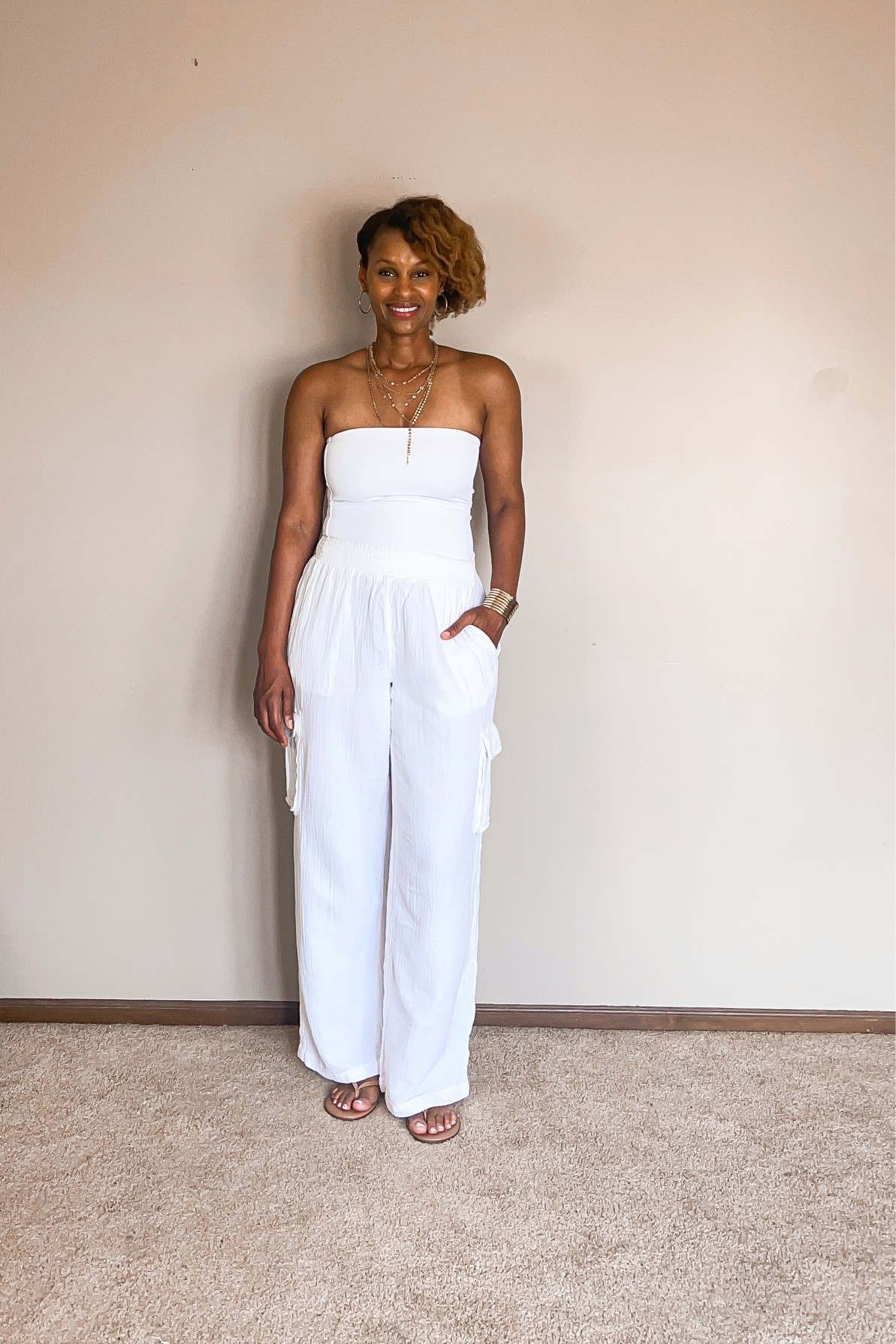 Casual summer outfit with these aerie cargo pants that are very lightweight. Can also be used as a cover up. I paired it with a tube top. 

#LTKover40 #LTKSeasonal #LTKfindsunder50
