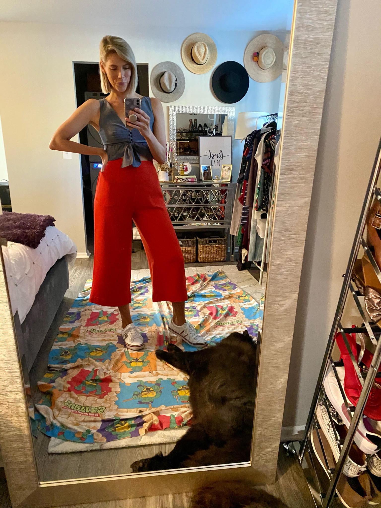 Fourth of July style. 🇺🇸 Independence Day outfit ideas. Red, white, and blue outfit. Stylish Fourth of July attire. Business casual looks for July in the office. How to wear sneakers to work. 

Outfit from Rent the Runway. Shoes by Tommy Hilfiger from Nordstrom Rack. Pants by Diane Von Furstenburg (DVF). Linked options to rent and buy. 

Wearing a size XS in pants. They run large so size down  

#LTKxNSale #LTKSeasonal #LTKFindsUnder50