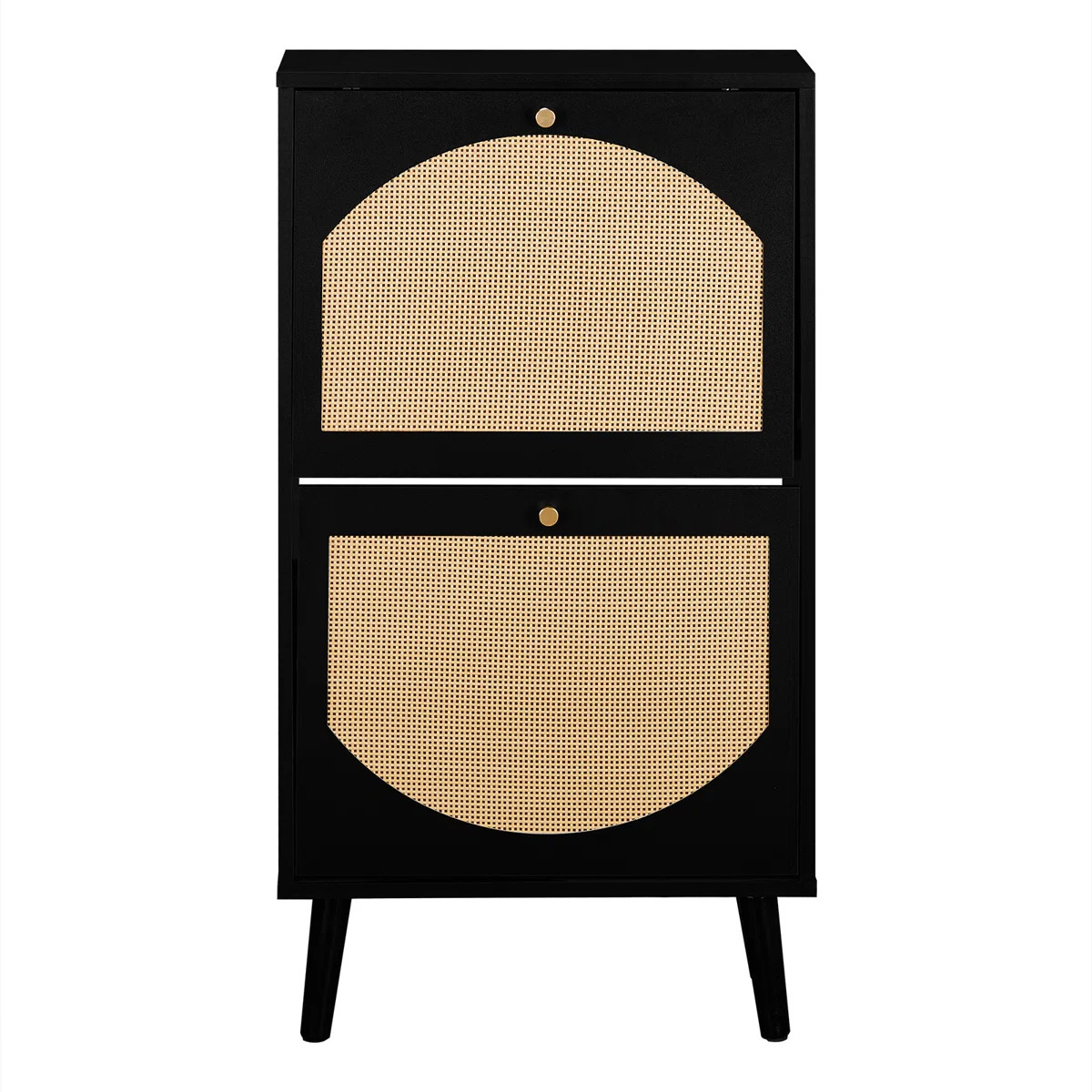 Lavenia 2 Flip Drawers Rattan Shoe Cabinet Shoe Storage Organizer Unit | Wayfair North America
