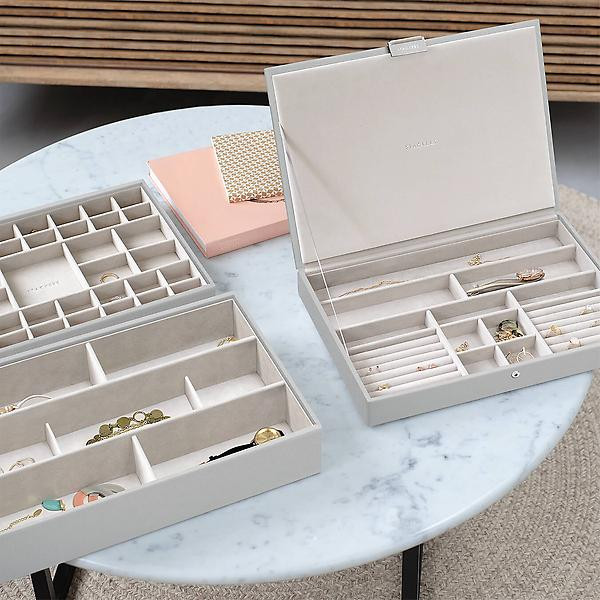 Stackers Pebble Grey Supersize Jewelry Box Collection | The Container Store