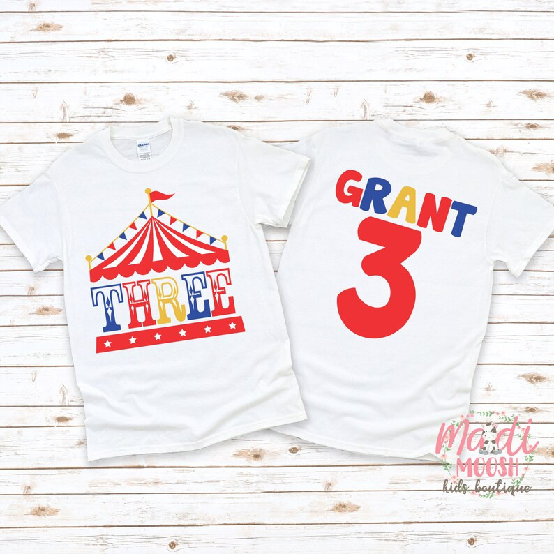 Big Top Circus Theme 3rd Birthday Shirt | Third Birthday T-shirt | Boys Birthday Shirt| Birthday ... | Etsy (US)