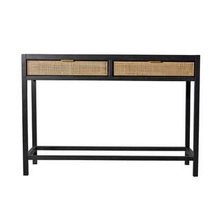 AndMakers Newport 43.3 in. Matte Black 2-Drawer Rectangular Wood Console Table TW-NP-CS-BL-KD - T... | The Home Depot