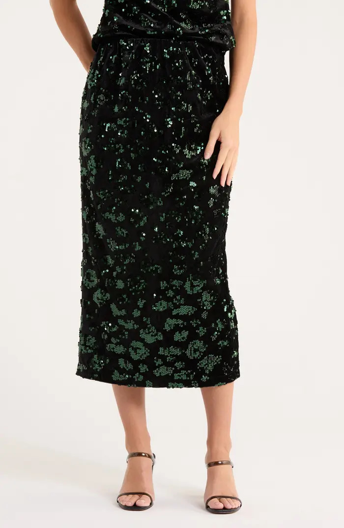 T Tahari Sequin Pull-On Midi Skirt | Nordstromrack | Nordstrom Rack