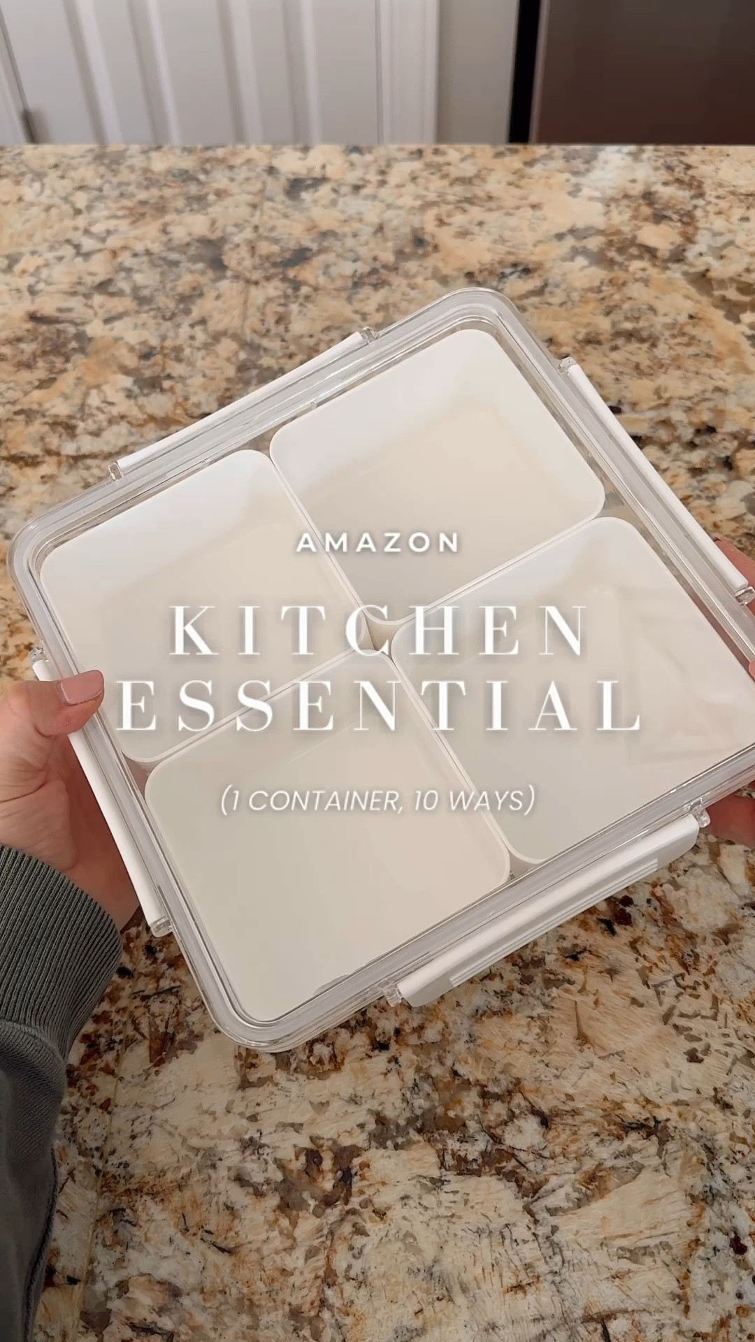 Here are TEN WAYS to use these compartmentalized Amazon containers:

1. Salad Bar: See the "refrigerator salad bar" post I published a few posts back.
2. Snack Tray: Fill the compartments with a variety of snacks, like crackers, trail mix, and/or fruit for use at home or on the go.
3. Omelette Bar: Fill the compartments with omelette add-ins, like spinach and mushrooms, to speed up the breakfast making process during the week.
4. Parfait Bar: Fill the compartments with parfait toppings, like fruit and granola, so everyone can quickly build their own parfait at breakfast or snack time. 
5. Oatmeal Bar: Fill the compartments with oatmeal toppings, like dried fruit and nuts, for a quick and healthy family breakfast everyone can enjoy.
6. Fruit Tray: Fill the compartments with a few different fruits and a dip that goes with them for parties or snack time.
7. Veggie Tray: Fill the compartments with a few different veggies and a dip that goes with them for parties or snack time.
8. Taco Bar: Use the compartments to hold a variety of toppings so everyone can build their own tacos at lunch or dinner time. 
9. Bento Box: Use the compartments to hold your protein, veggies, fruits, etc. for a balanced, in-office lunch.
10. Dip Tray: Use the compartments to hold different dips, like guacamole and salsa, for a party or gathering.

Click to shop this Amazon kitchen essential and some other meal prep favorites!

#LTKVideo #LTKhome #LTKfamily