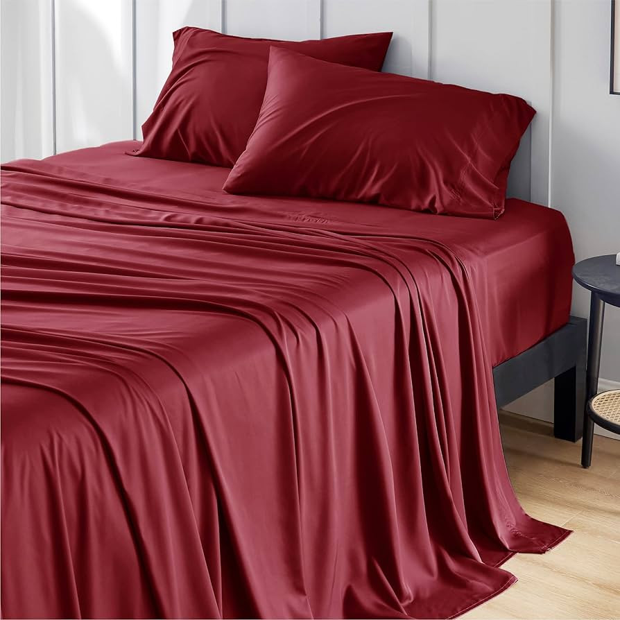 Bedsure Queen Sheet Set, Rayon Derived from Bamboo, Cooling Sheets, Breathable & Soft, Deep Pocke... | Amazon (US)