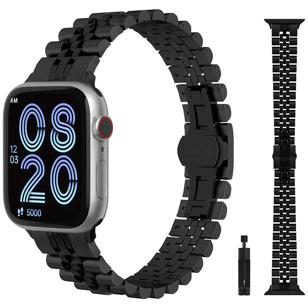 Compatible with Apple Watch Band 49mm 46mm 45mm 44mm 42mm 41mm 40mm 38mm for women, Thin Metal St... | Amazon (US)