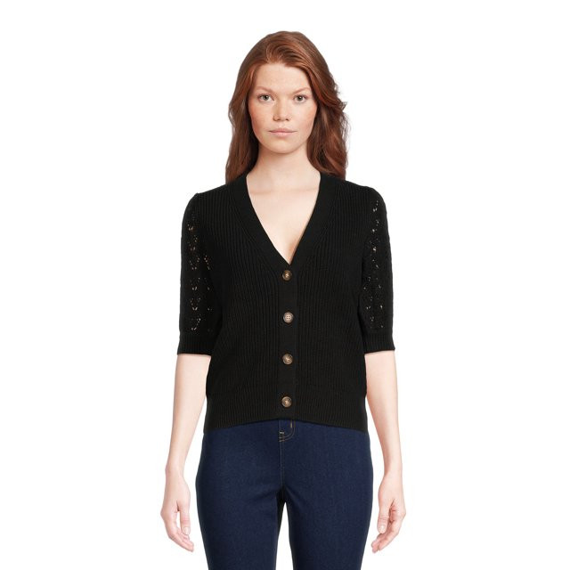 Time and Tru Women's Cardigan with Short Sleeves, Sizes XS-3XL | Walmart (US)