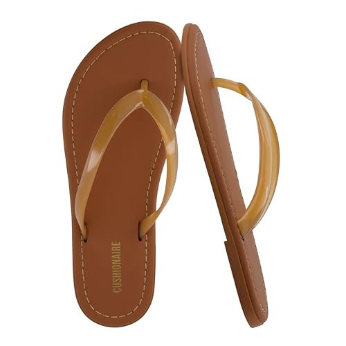 CUSHIONAIRE Surf Flip Flop Sandals for Women with Flexible Sole and Soft Jelly Strap, Lightweight Casual Slides, CHAMPAGNE 6 | Amazon (US)