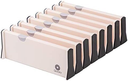 Qozary 8 Pack Adjustable Drawer Dividers Organizer Separators Expandable from 10.9-17.2", Plastic... | Amazon (US)