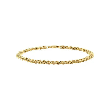 Brilliance Fine Jewelry 10K Yellow Gold Hollow Rope Bracelet,7.5" | Walmart (US)