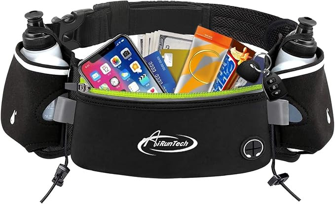 AiRunTech Hydration Running Belt with Water Bottle, Running Fanny Pack for Phone and Wallet Holde... | Amazon (US)