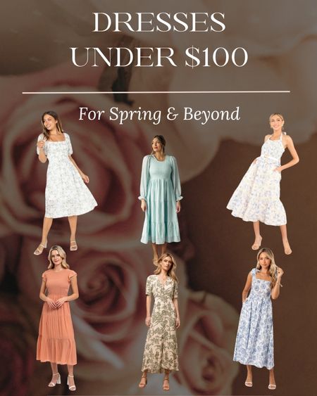 Beautiful Spring dresses - all under $100! These would be perfect for an event, at home, or for Easter - they are all so versatile! 

#LTKSeasonal #LTKfindsunder100 #LTKSpringSale