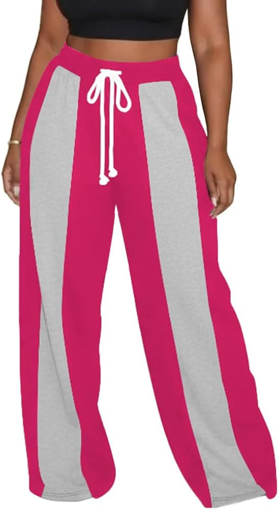 HBQ Womens Wide Leg Sweatpants High Waisted Drawstring Sweatpant Baggy Pants Athletic Joggers | Amazon (US)
