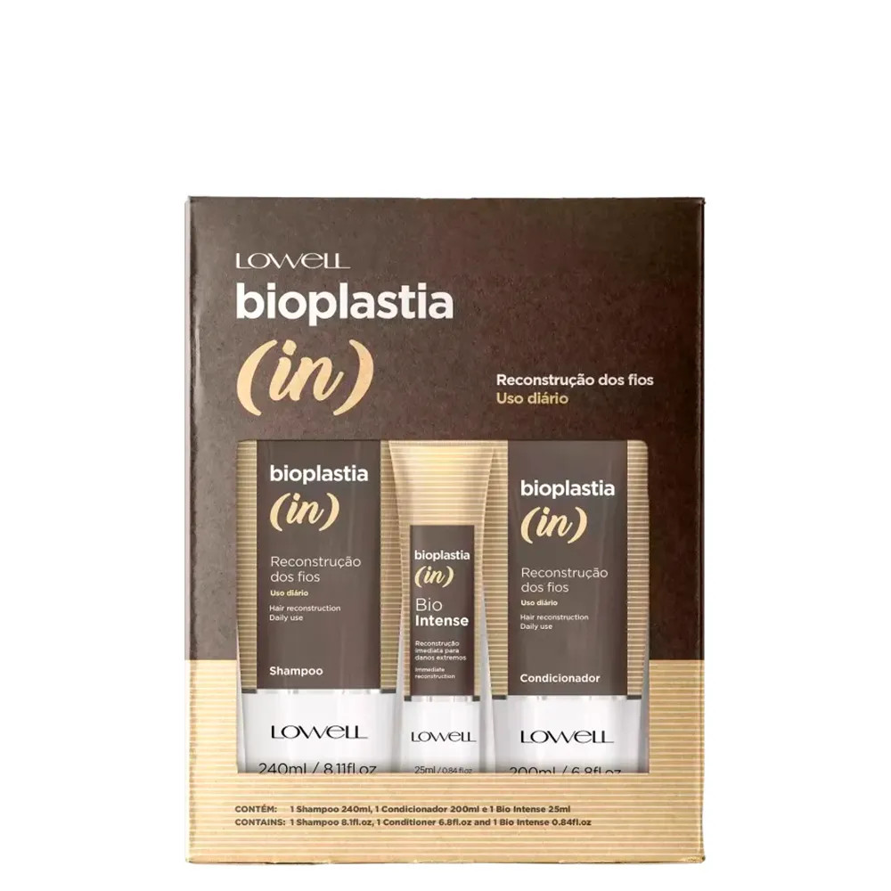Kit Lowell Bioplastia In - Shampoo 240 ml + Condicionador 200 ml + Máscara 25 ml | Amobeleza (BR)