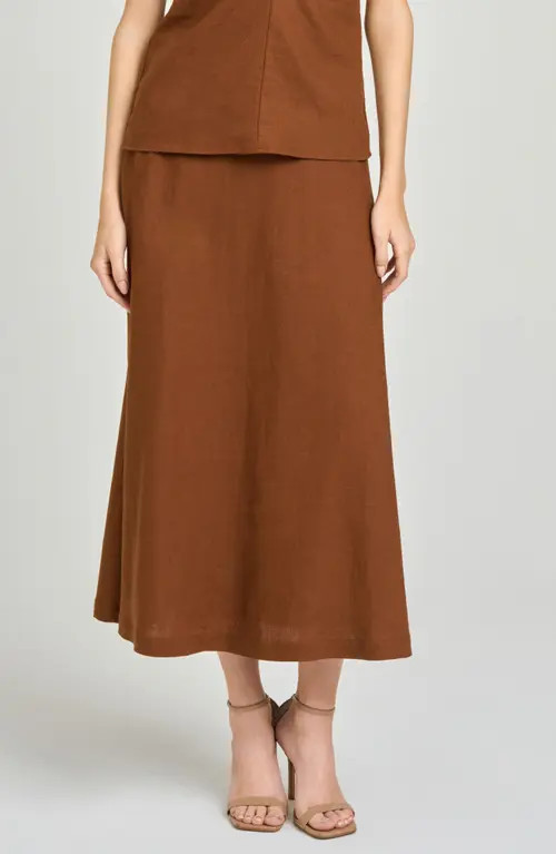WAYF Capri Midi Skirt in Chocolate at Nordstrom, Size Medium | Nordstrom