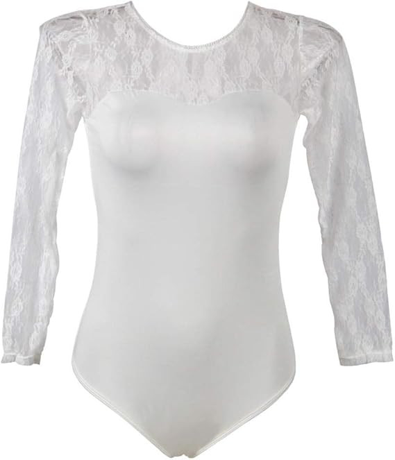 ohyeahlady Women Sheer Mesh Lace Bodysuit Long Sleeve Leotard Lingerie Jumpsuit Bodysuits Clubwea... | Amazon (US)