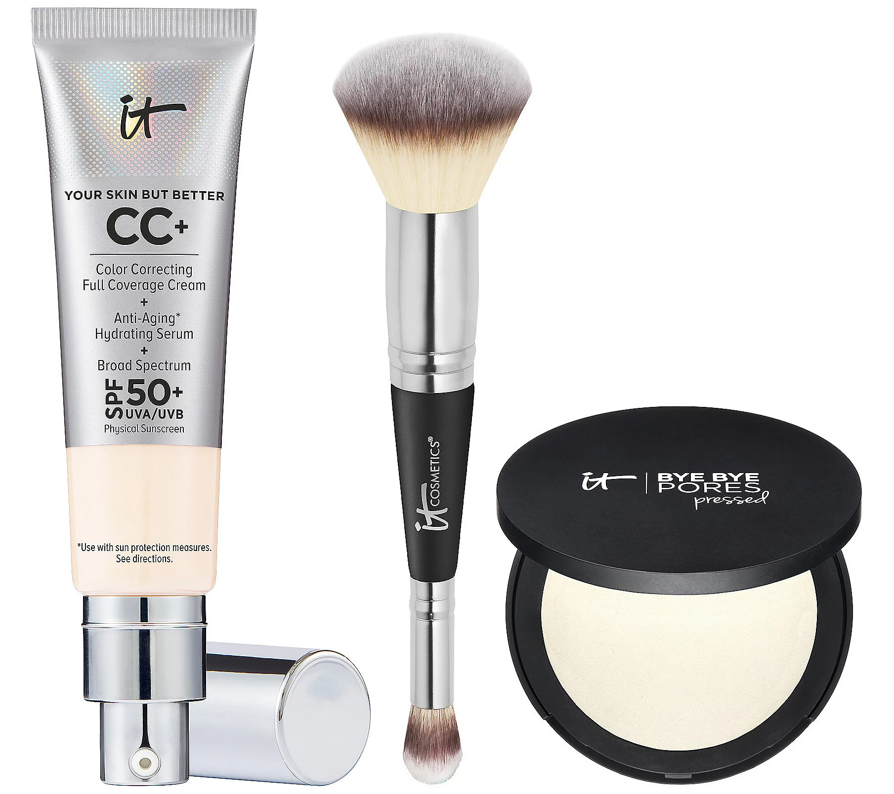 IT Cosmetics CC Cream SPF 50 Foundation w/ Bye Bye Pores&Brush | QVC