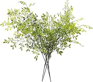Melorca&Guilla Artificial Plants,4PCS 43.3" Green Nandina Faux Branches for Vase,Faux Greenry Ste... | Amazon (US)