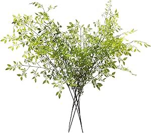 Melorca&Guilla Artificial Plants,4PCS 43.3" Green Nandina Faux Branches for Vase,Faux Greenry Ste... | Amazon (US)