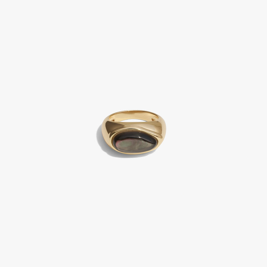 Black Mother of Pearl Signet Ring | Awe Inspired