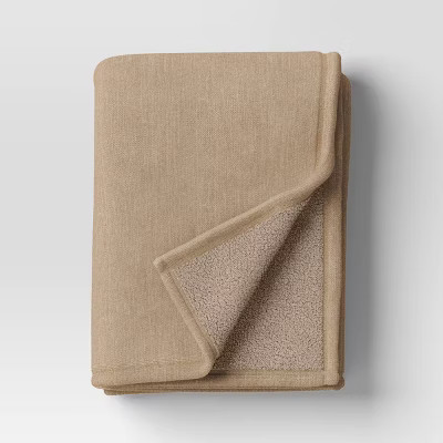 Chenille Throw Blanket with Faux Shearling Reverse - Threshold™ | Target