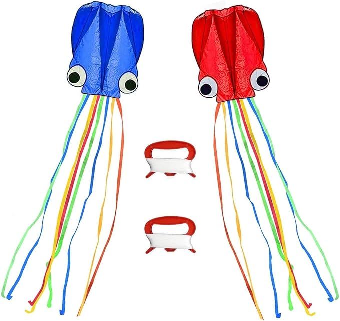 Egleson Octopus Kites, Long Tail Beautiful Soft Kites for Beach or Park by, Pack 2 Colors Kites f... | Amazon (US)