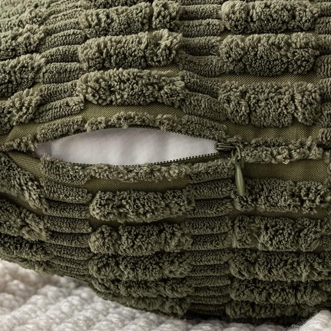 MIULEE Pack of 2 Corduroy Decorative Throw Pillow Covers 24x24 Inch Soft Boho Striped Pillow Cove... | Amazon (US)