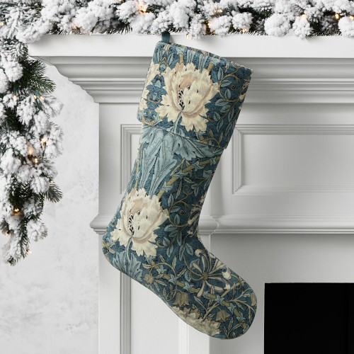 Williams Sonoma Home x Morris & Co. Honeysuckle Stocking, 28"", Blue | Williams-Sonoma