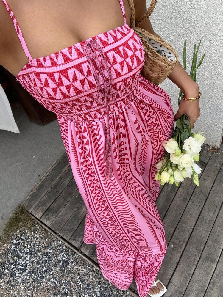 SHEIN Unity Women's Long Dress With Spaghetti Straps, Minimalist Fashion Suitable For Summer. Bohemian Style. | SHEIN