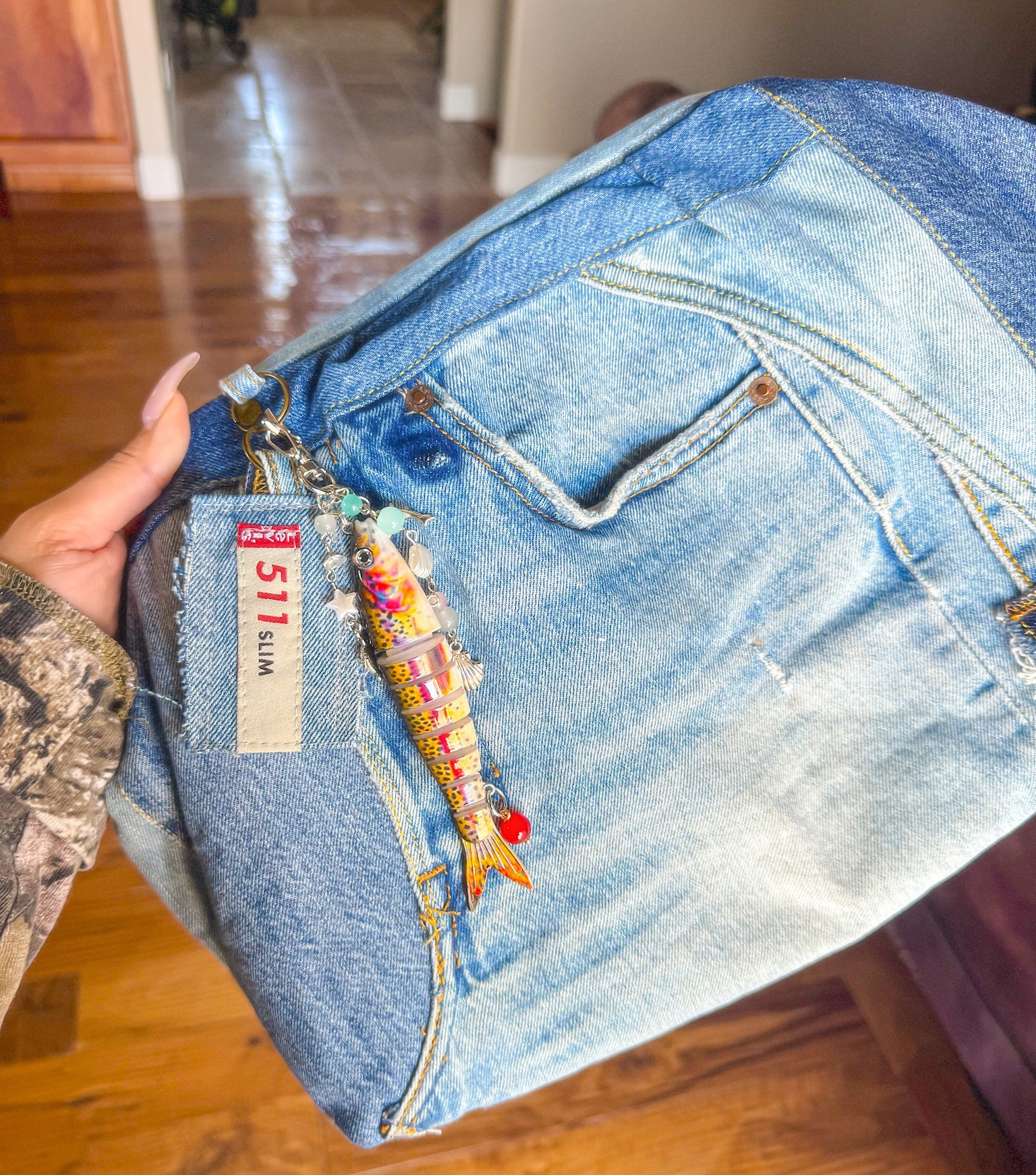 Denim clutch is from the similar purses Etsy shop 😊