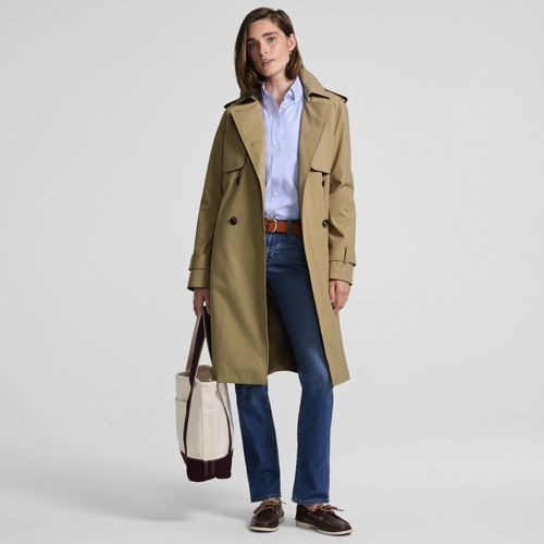 Women's Squall Waterproof Modern Trench Raincoat - Lands' End - Brown - L | Lands' End (US)