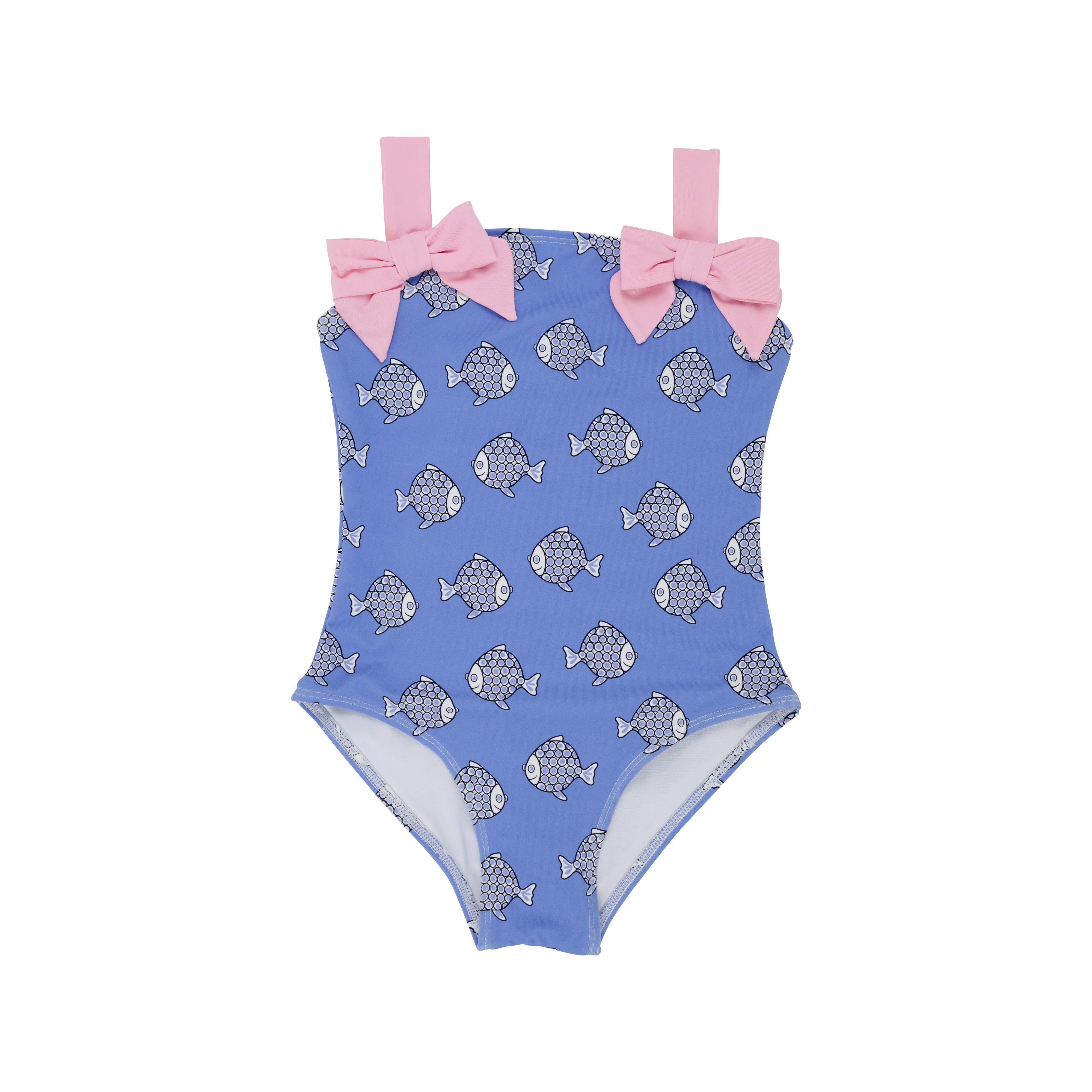 Shannon Bow Bathing Suit - Little Fishes with Pier Party Pink | The Beaufort Bonnet Company