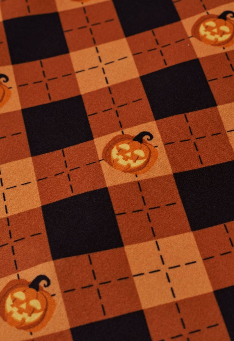 Pumpkin Lantern Plaid Mini Bud Skirt | Chicwish
