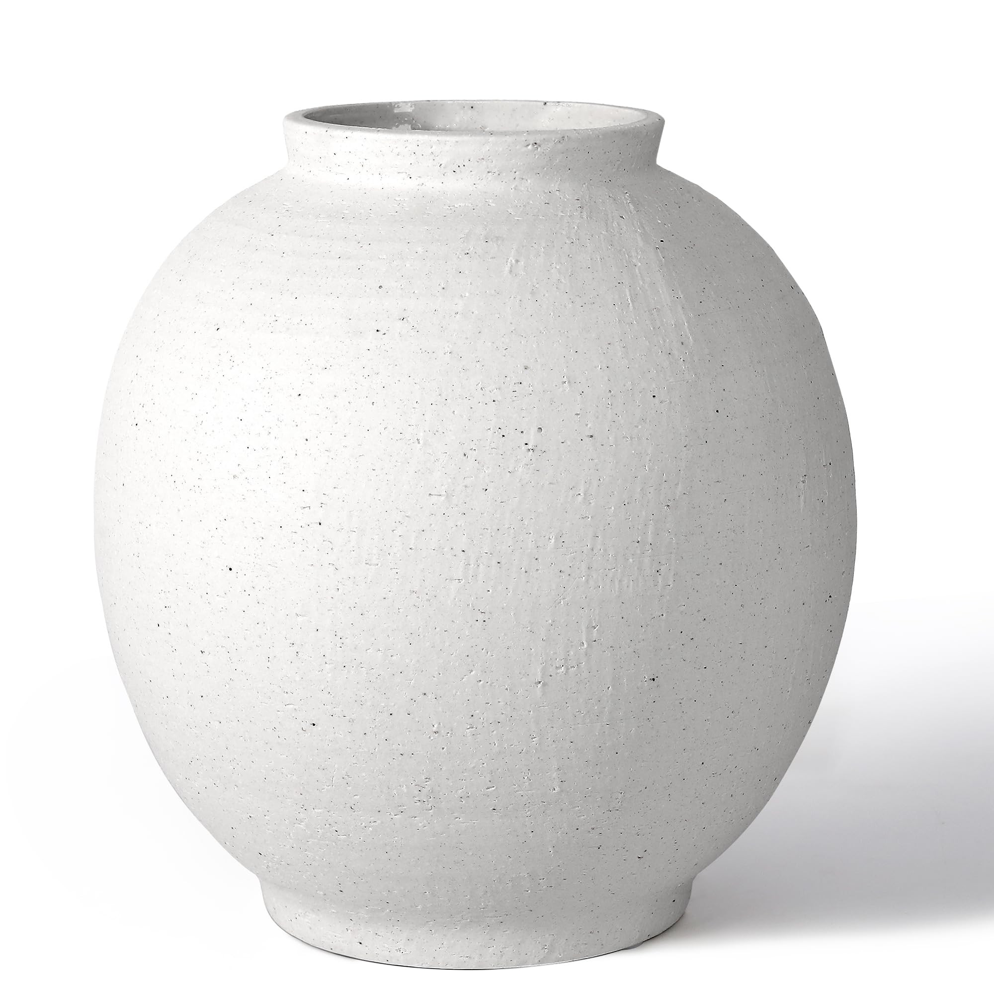 White Ceramic Large Vase - 11 Inch Round Modern Ceramic Vases,Tall Vase for Decor Living Room Table Decor and Festive Home Interiors | Amazon (US)