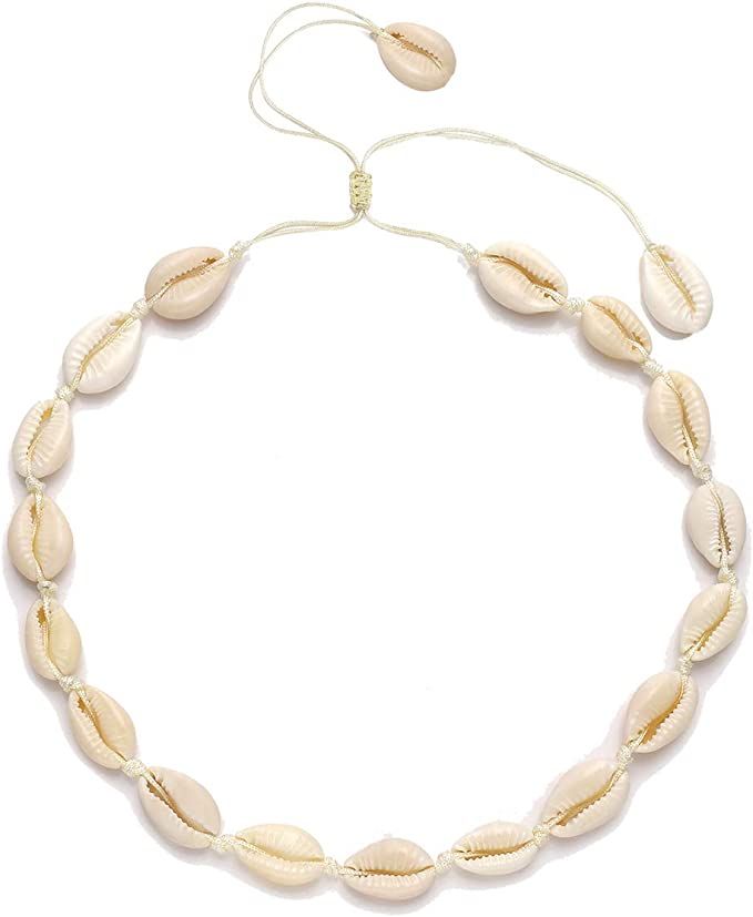 CENAPOG Cowrie Shell Choker Necklace for Women Puka Shell Necklace Corded Seashell Necklace Hawai... | Amazon (US)