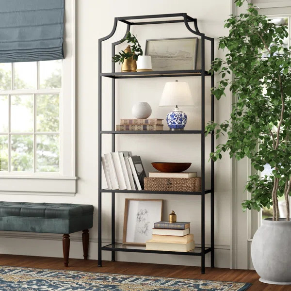 Otha 80.5'' H x 36'' W Metal Etagere Bookcase | Wayfair North America