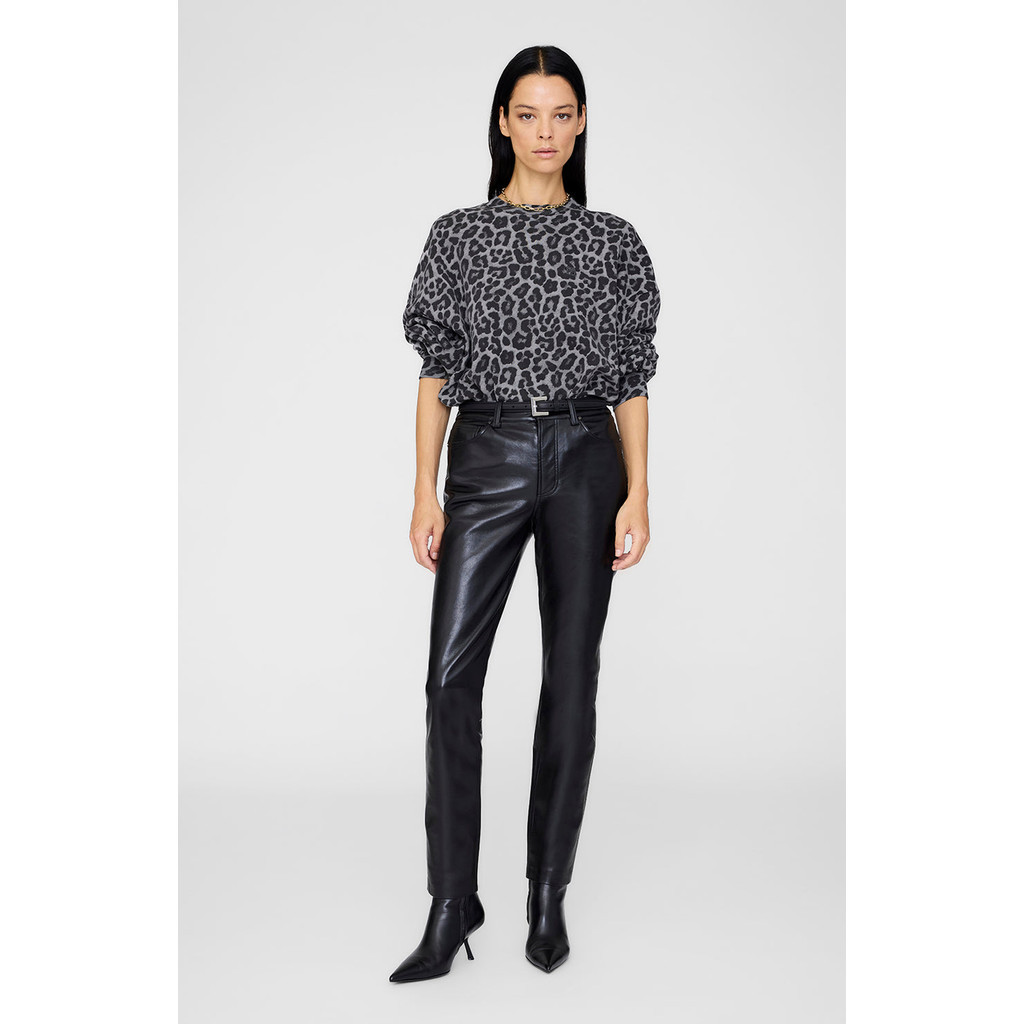 ANINE BING Miles Sweatshirt in Grey Leopard at Nordstrom, Size X-Small | Nordstrom