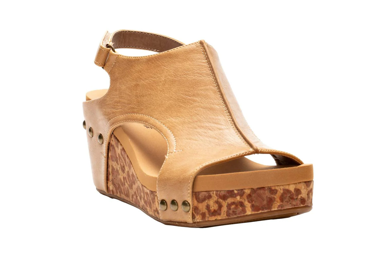 Women's Carley Wedge Sandals In Taupe Smooth Leopard | Shop Simon