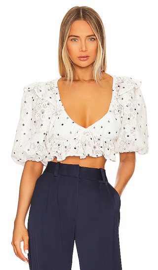 Glenn Crop Top in White | Revolve Clothing (Global)
