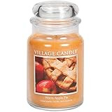 Village Candle Warm Apple Pie Large Glass Apothecary Jar Scented Candle, 21.25 oz, Brown | Amazon (US)
