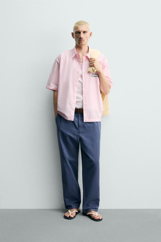 COMBINATION GRAPHIC PLAID SHIRT | Zara US