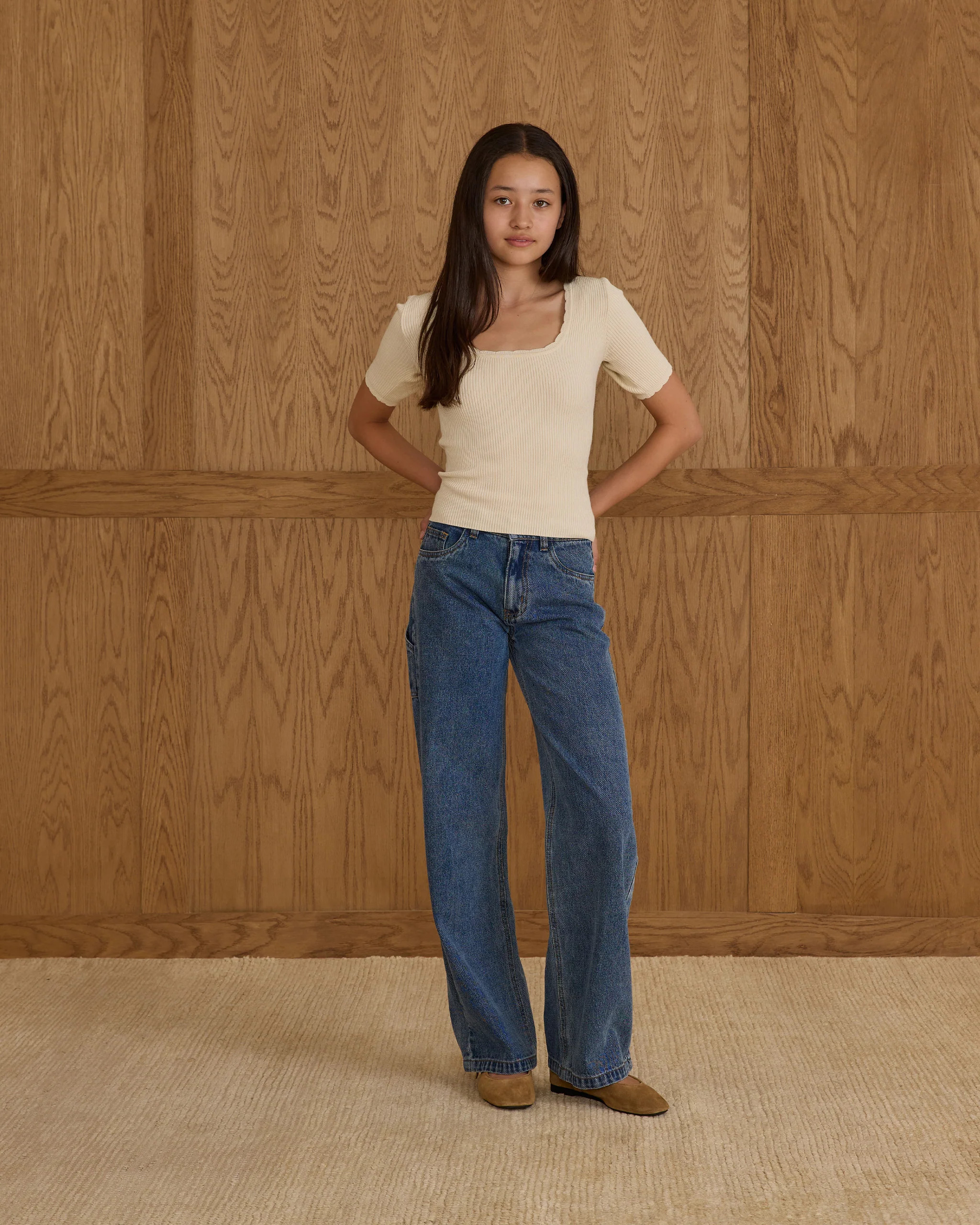 Scallop Tee || Natural | Rylee + Cru