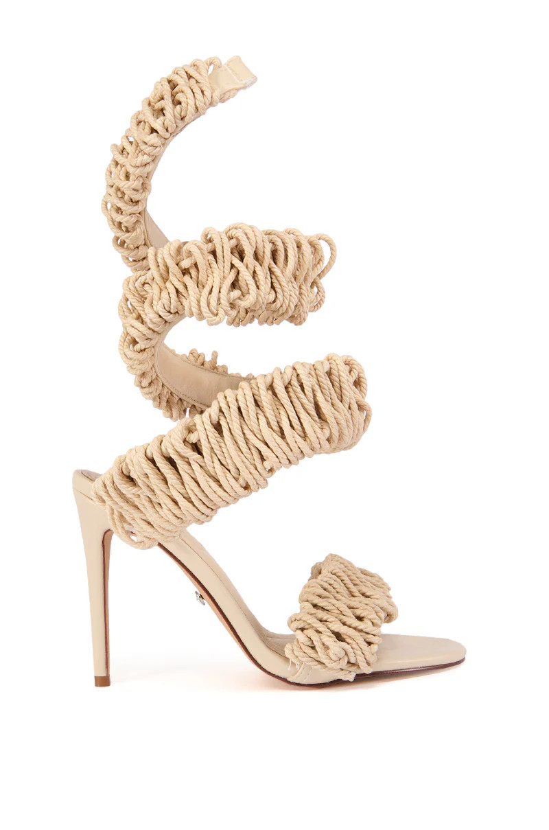 AZALEA WANG VINES ROPE DECOR WRAP UP SANDAL IN NUDE | AKIRA