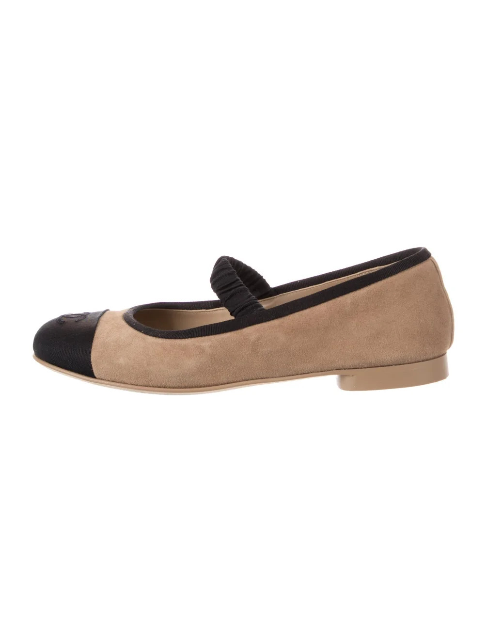 Interlocking CC Logo Suede Mary Jane Flats | The RealReal