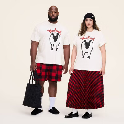 Adult Tall Sheep Graphic Print Short Sleeve Crewneck T-Shirt - Woolrich x Target Cream XLT | Target
