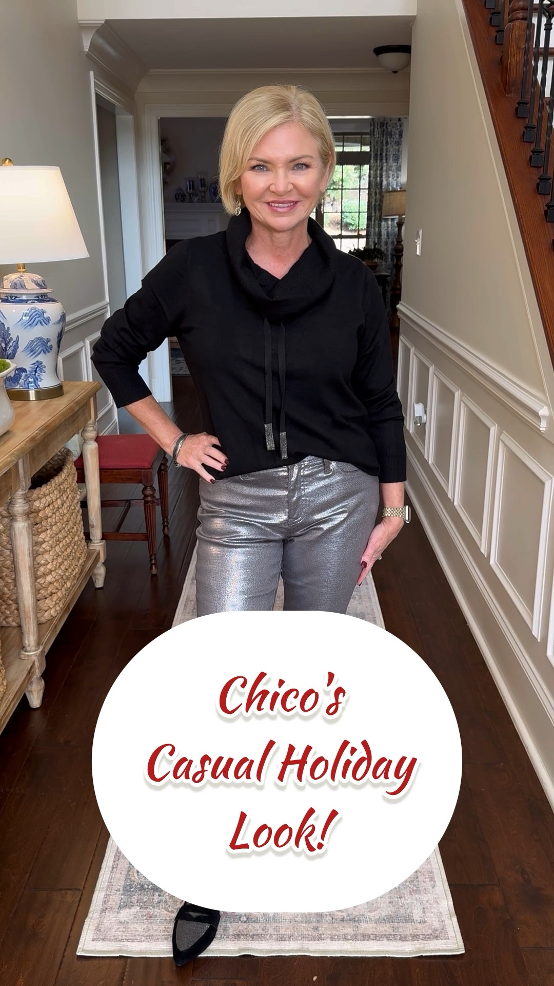I love the Touch of Cashmere sweaters from Chico's Zenergy line! So soft & luxurious! It's the perfect complement to these silver coated jeans for a festive, yet casual, holiday look.  

#chicospartner
#makingspiritsbright
#lovechicos

Holiday outfit
Party outfit
Holiday dress
Petite
Over 50

#LTKHoliday #LTKWatchNow #LTKStyleTip