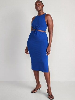 Sleeveless Twist-Front Midi Dress for Women | Old Navy (US)