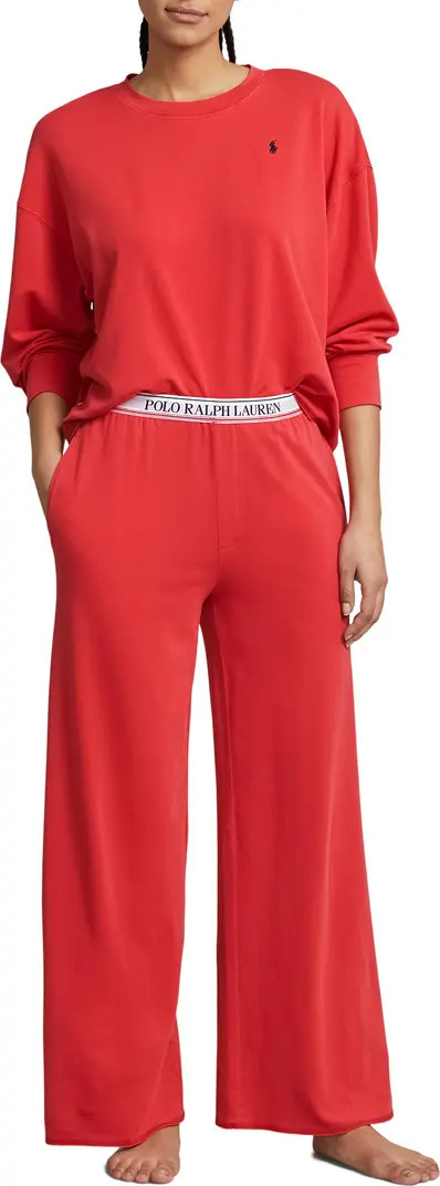 Sweatshirt & Wide Leg Pajamas | Nordstrom