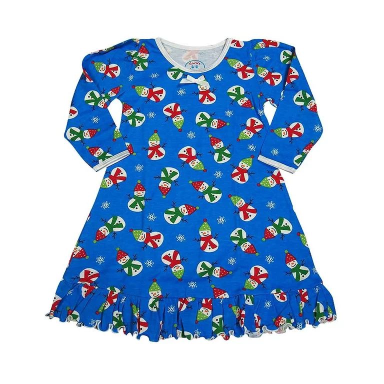 Sara's Prints Toddler Girls Long Sleeve Gown Holiday Ruffle Flame Resistant, 32719 37986-2 (Royal... | Walmart (US)